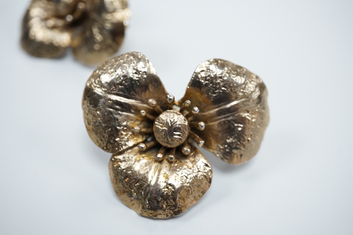 A pair of Yves Saint Laurent Rive Gauche ear clips